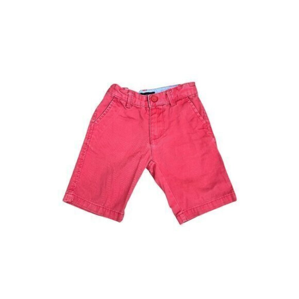 Nautica Boys Red Cotton Blend Shorts Size 4T With Adjustable Waistband & Back Po